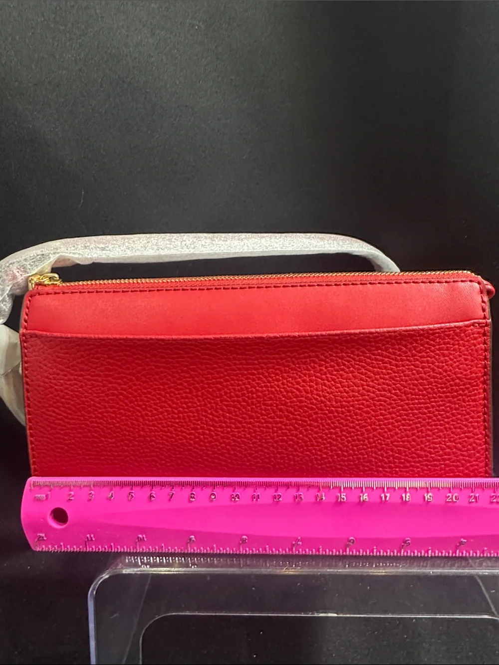Michael Kors Red Leather Crossbody Wallet with Gold Hardware